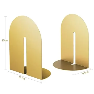 Ondeam Runway Gold Bookends - Elegant Metal Book Holders