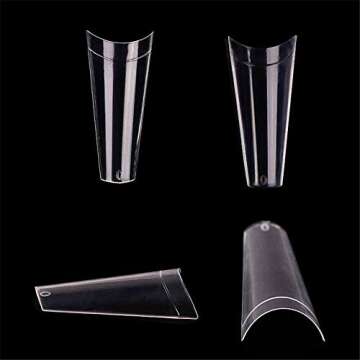 Major Dijit 500pcs/Bag 10 Sizes Ballerina Nail Tips French Coffin Fake Nails Half Cover Nails Clear Flat Shape False Nails