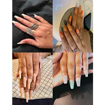 Major Dijit 500pcs/Bag 10 Sizes Ballerina Nail Tips French Coffin Fake Nails Half Cover Nails Clear Flat Shape False Nails