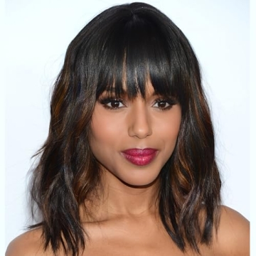 AISI HAIR Wavy Bob Wigs with Bangs for Women Black Mixed Brown Color Short Wavy Bob Curly Wig Synthe...