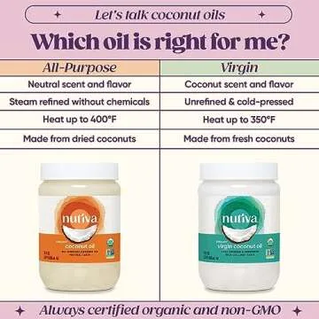Nutiva Organic Coconut Oil 29 fl oz, Cold-Pressed, Fresh Flavor for Cooking Oil, Natural Hair Oil, Skin Oil, Massage Oil and, Non-GMO, USDA Organic, Unrefined Extra Virgin Coconut Oil (Aceite de Coco)
