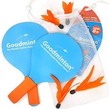 Goodminton - The World's Easiest Racquet Game - an Indoor Outdoor Year-Round Fun Paddle Game Set for...