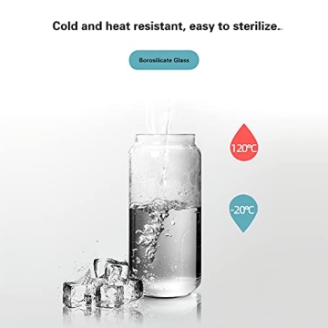 MOLADRI 720ML/24Oz Clear Cute Glass Storage Canister Holder with Stackable Airtight Wood Lid, Modern Decorative Container Jar for Coffee, Spice, Candy, Salt, Cookie, Condiment, Pepper, Sugar