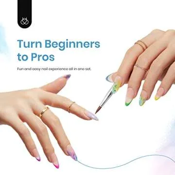 Beetles Summer Blooming Gel Nail Polish, 6 Colors White Hot Pink Green Blue Purple Blooming Gel Polish for Spreading Effect Marble Natural Stone Watercolor Floral Print with 2 Nail Art Brushes