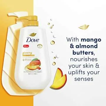 Dove Glowing Mango & Almond Body Wash 3 Count Pump