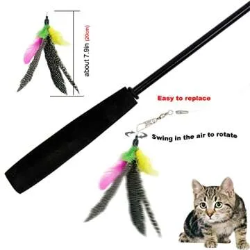 TIENAILING Cat Feather Toys Refills - 8 eco-friendly Feather Replacements
