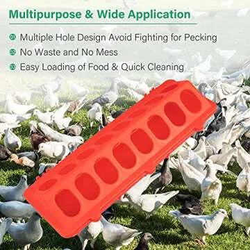 WSERE 3 Pack Plastic Flip Top Bird Small Poultry Feeder for Pigeon Quails Ducklings Birds, Green Red Yellow No Mess No Waste Multihole Birds Feeding Dish Dispenser Chick Feeder