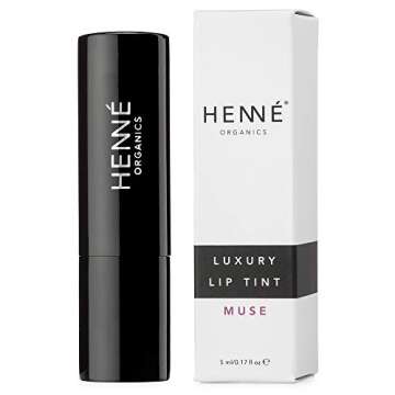 Henné Organics Luxury Lip Tint - Moisturizing, Sheer Natural Color - Muse (Berry Mauve)