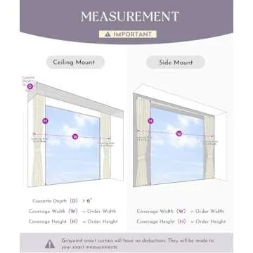 Graywind Rechargeable Smart Curtains Compatible with Alexa App Remote Control Motorized Drape for Sliding Door One-Way or Split Draw, Custom Width Up to 220" (Blackout Chevron Series)