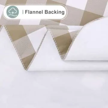 misaya Waterproof Vinyl Table Cloth for Indoor Outdoor Use