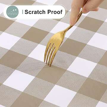 misaya Waterproof Vinyl Table Cloth for Indoor Outdoor Use
