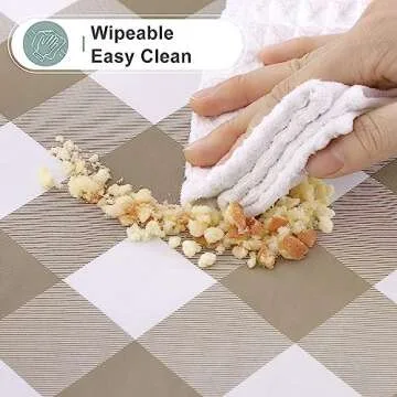 misaya Waterproof Vinyl Table Cloth for Indoor Outdoor Use