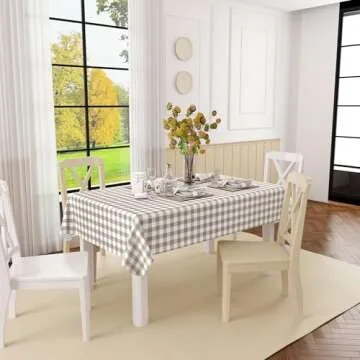 misaya Waterproof Vinyl Table Cloth for Indoor Outdoor Use