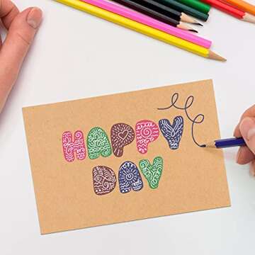 S&O 300gsm Blank Postcard Pack - 60 Kraft Cards