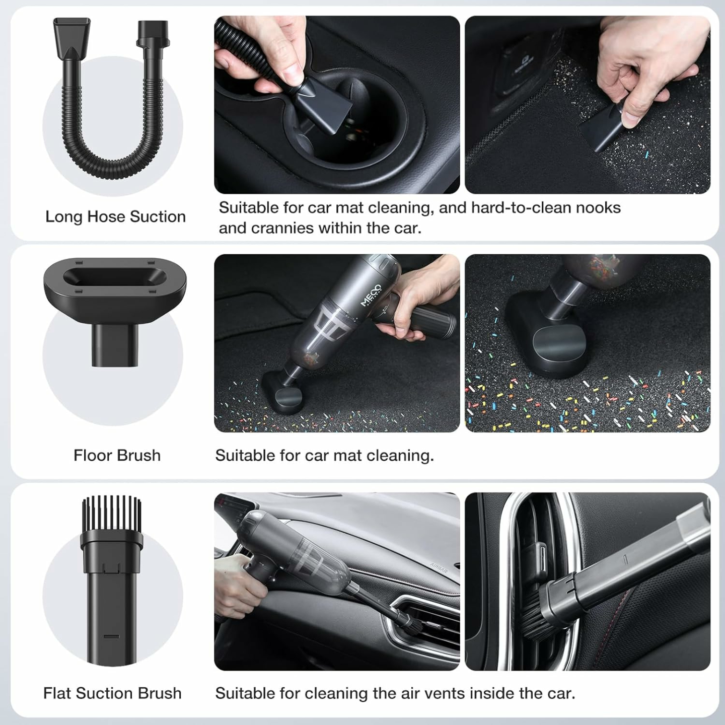 Powerful MECO ELEVERDE Cordless Car Vacuum - 18000Pa