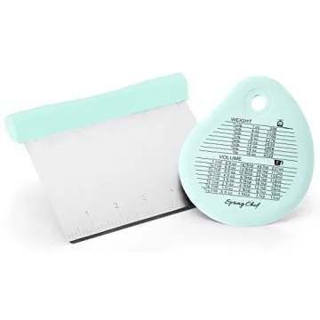 Spring Chef Bench Scraper - Stainless Steel Dough Cutter Tool with Bowl Pastry Scraper for Pizza, Br...