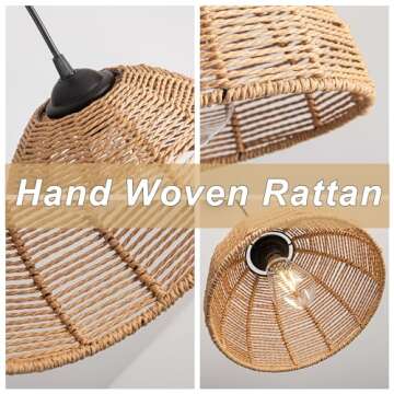 Gudicati Rattan Pendant Lights Set for Chic Home Decor
