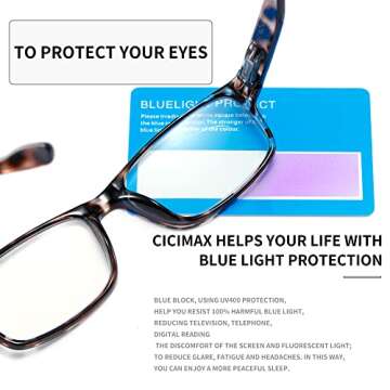 CICIMAX 5 Pairs Blue Light Blocking Reading Glasses