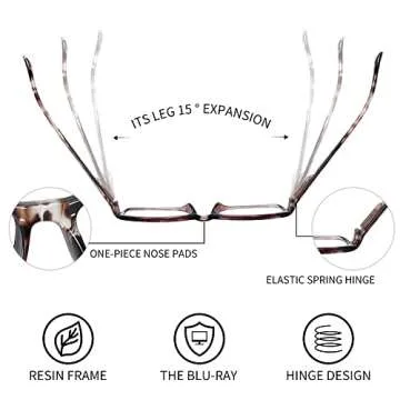 CICIMAX 5 Pairs Blue Light Blocking Reading Glasses