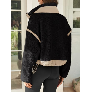 Stylish Tankaneo Cropped Zip Up Fleece Jacket