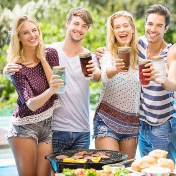 Stylish CWHHRN 16OZ Vintage Glass Cups with Straws