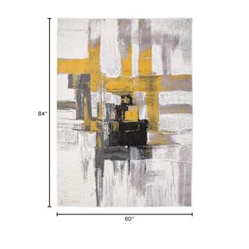 Rugshop Contemporary Modern Abstract Area Rug 5' x 7' Gold