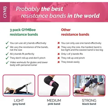 Gymbee Premium Resistance Bands for Glutes Legs Thighs Workout