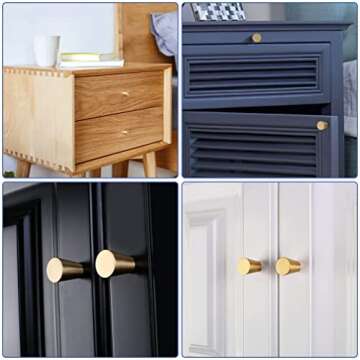 YEWLACA Brass Cabinet Knobs - Elegant & Easy to Install