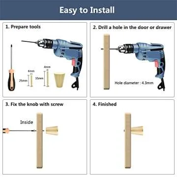 YEWLACA Brass Cabinet Knobs - Elegant & Easy to Install