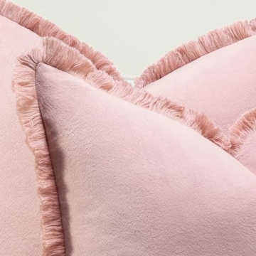 ZWJD Dusty Pink 20x20 Decorative Pillow Covers Set
