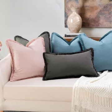 ZWJD Dusty Pink 20x20 Decorative Pillow Covers Set