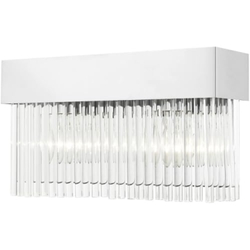 Livex Lighting 15712-05 Elegant 2 Light Polished Chrome Bath Vanity with Crystal Shade