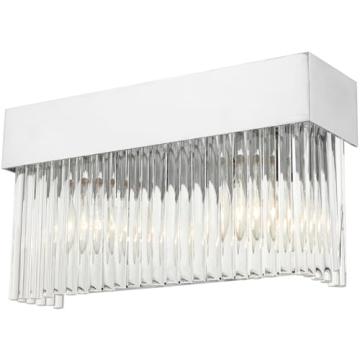 Livex 2 Light Polished Chrome Bath Vanity with Crystal Shade