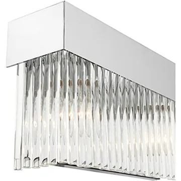 Livex 2 Light Polished Chrome Bath Vanity with Crystal Shade
