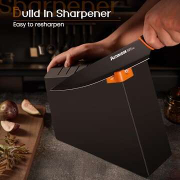 Astercook 15 Pcs Knife Set with Built-in Sharpener