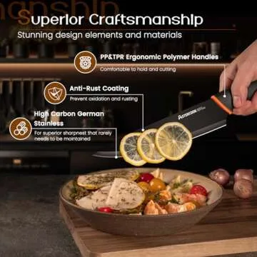 Astercook 15 Pcs Knife Set with Built-in Sharpener
