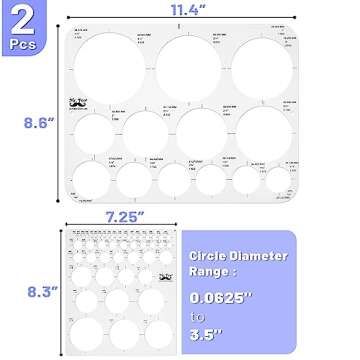 Mr. Pen Circle Templates - Large & Small Sizes, Circle Stencil & Ruler for Drafting & Drawing
