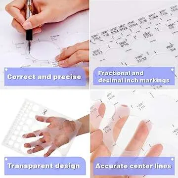 Mr. Pen Circle Templates with Integrated Ruler for Drawing