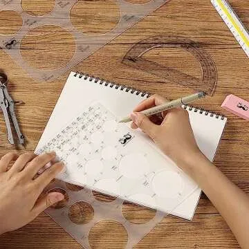 Mr. Pen Circle Templates with Integrated Ruler for Drawing