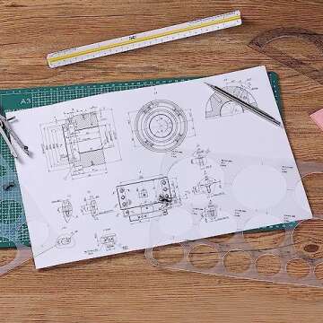 Mr. Pen Circle Templates with Integrated Ruler for Drawing