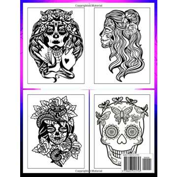 Halloween Coloring Book for Adults: Sugar Skulls Day of The Dead Colouring Book with Relaxing Patterns for Adults, Teens, Seniors - Magnificent ... & Adult Relaxation and Stress Relieving