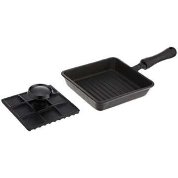 Norpro Mini Cast Iron Panini Pan with Press, Pre-Seasoned for Easy Use