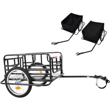 Evcitn 2023 Waterproof Foldable Bike Cargo Trailer - 16'' Wheels, 143 lbs Max Load