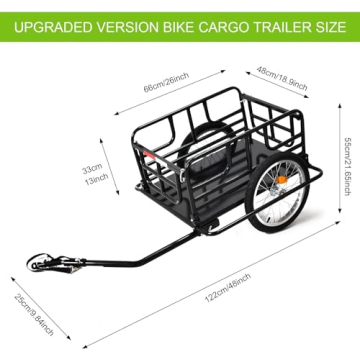 Evcitn 2023 Waterproof Foldable Bike Cargo Trailer 16'' Wheels