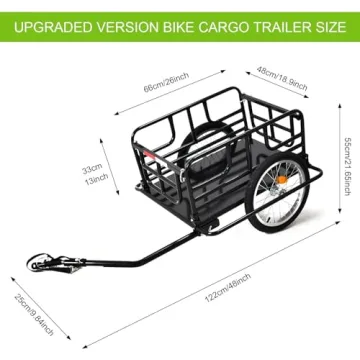 Evcitn 2023 Waterproof Foldable Bike Cargo Trailer 16'' Wheels