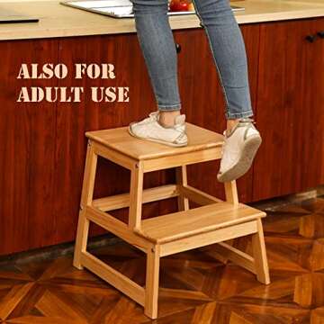 Kitchen Step Stool for Toddlers, Montessori Kids Learning Stool,Baby Standing Tower for Counter,Children Standing Helper (Natural)