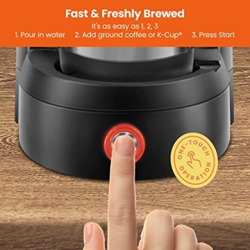 Chefman Portable Coffee Maker for K-Cup & Ground Coffee