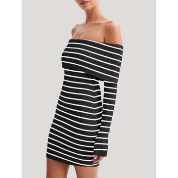 Wenrine Off The Shoulder Knit Dress for Parties - Chic Style