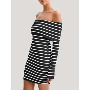 Wenrine Off The Shoulder Knit Dress for Parties - Chic Style