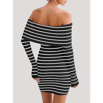 Wenrine Off The Shoulder Knit Dress for Parties - Chic Style